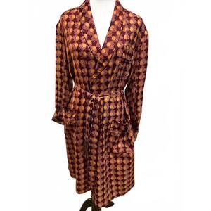 Vintage Silk Dressing Robe Duster 1950's Womens Large, Mens Medium Gomez Addams